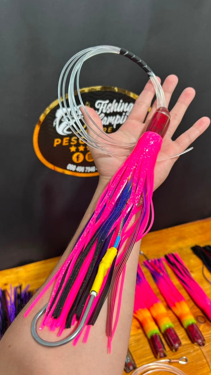 Señuelo Currican Trolling Pesca Con Fe 10" (Fucsia Neón)