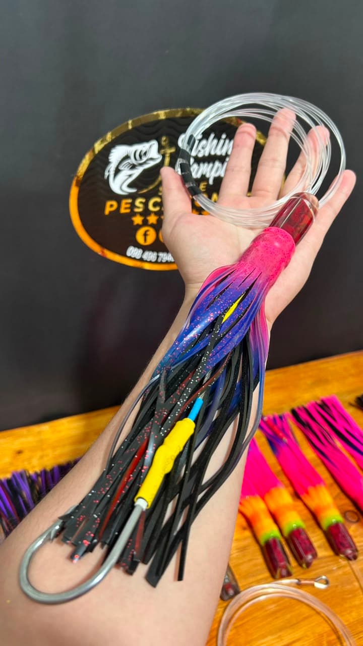 Señuelo Currican Trolling Pesca Con Fe 10" (Magenta Noche)