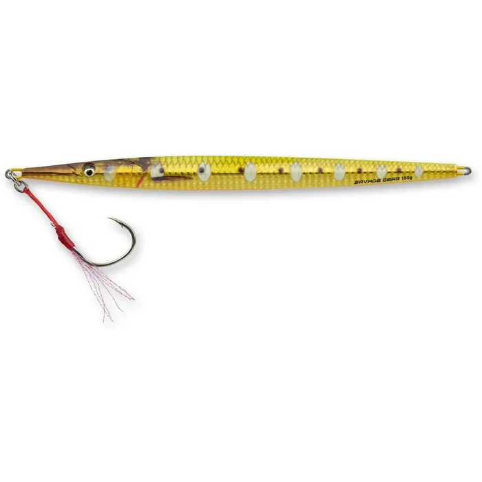 Señuelo Savage Gear Needle Jig Glow Zebra Gold (Sinking)
